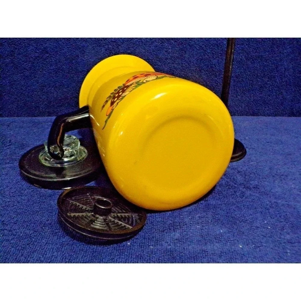Vintage Sear's Merry Mushroom Gold Enamelware Perculator Coffee Maker Complete
